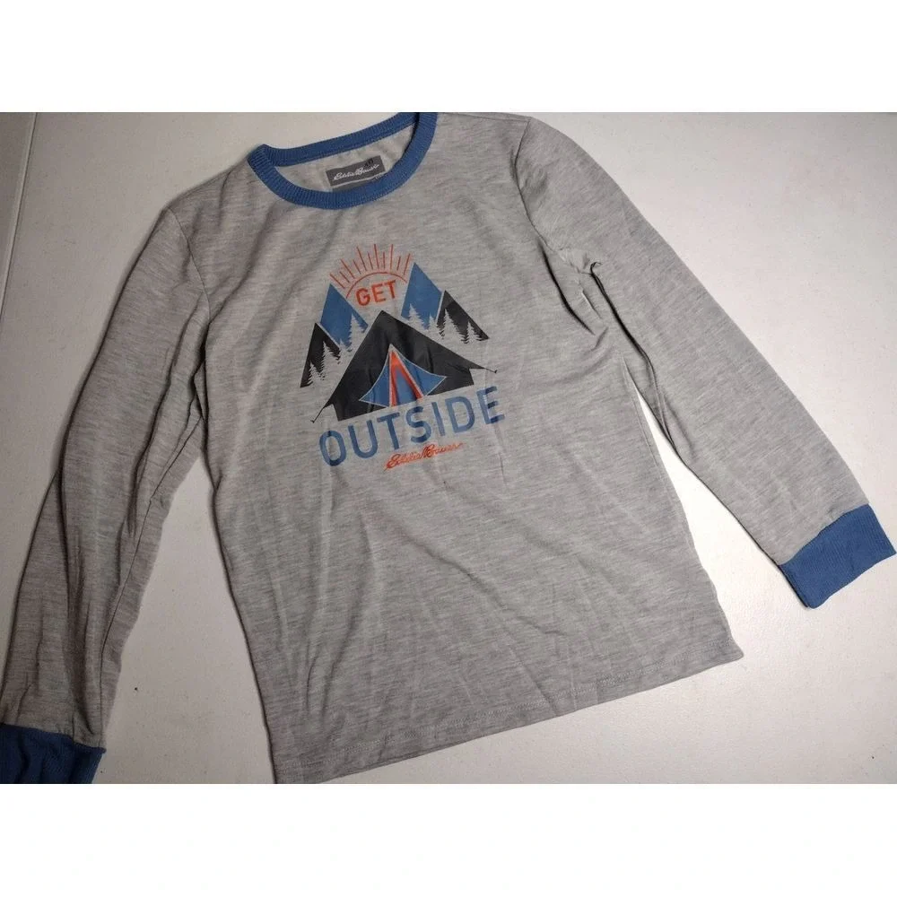 Eddie Bauer Kids Pajama Set Long Sleeve Top Pants 